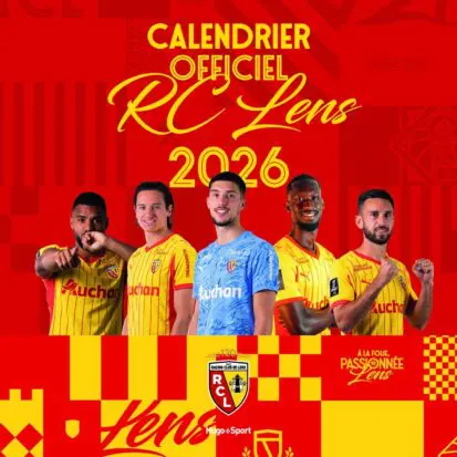 Calendrier mural RC Lens 2026