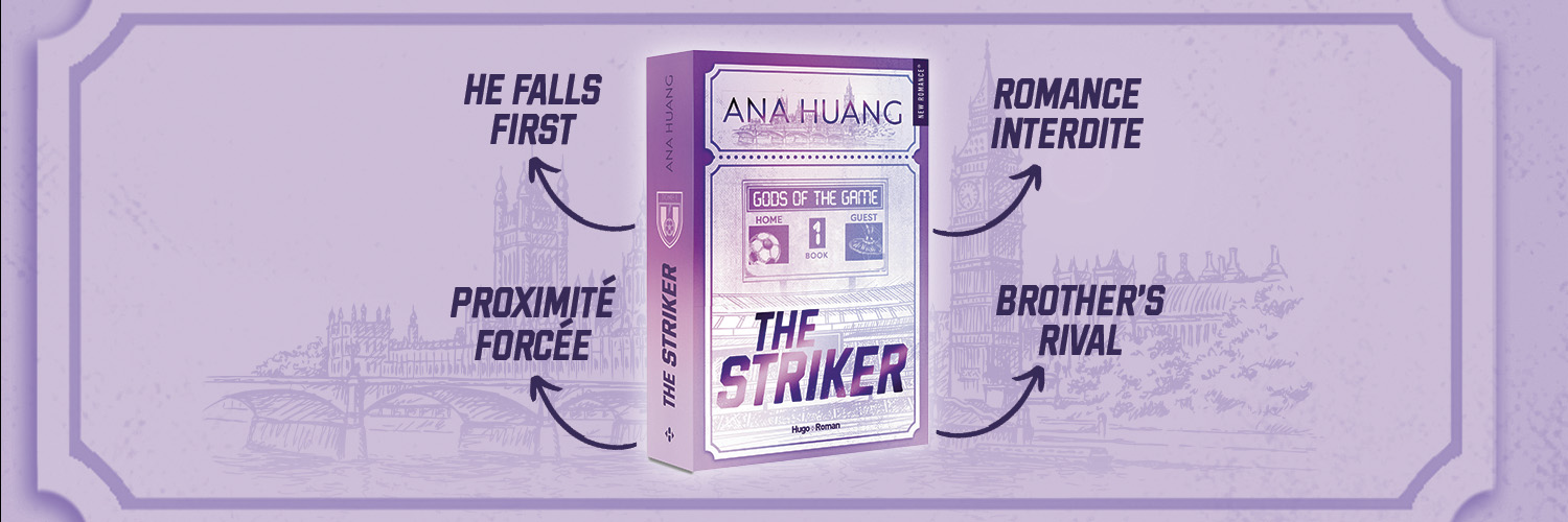 Bannière présentant les tropes de la nouvelle saga de new romance The Striker d'Ana Huang 