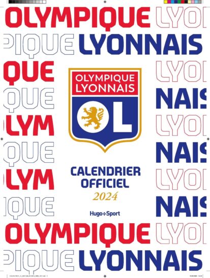 Calendrier mural Olympique Lyonnais 2024